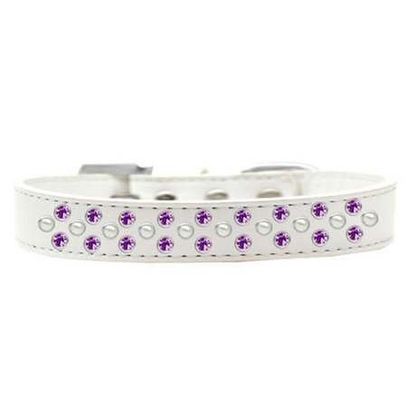 UNCONDITIONAL LOVE Sprinkles Pearl & Purple Crystals Dog CollarWhite Size 20 UN851531